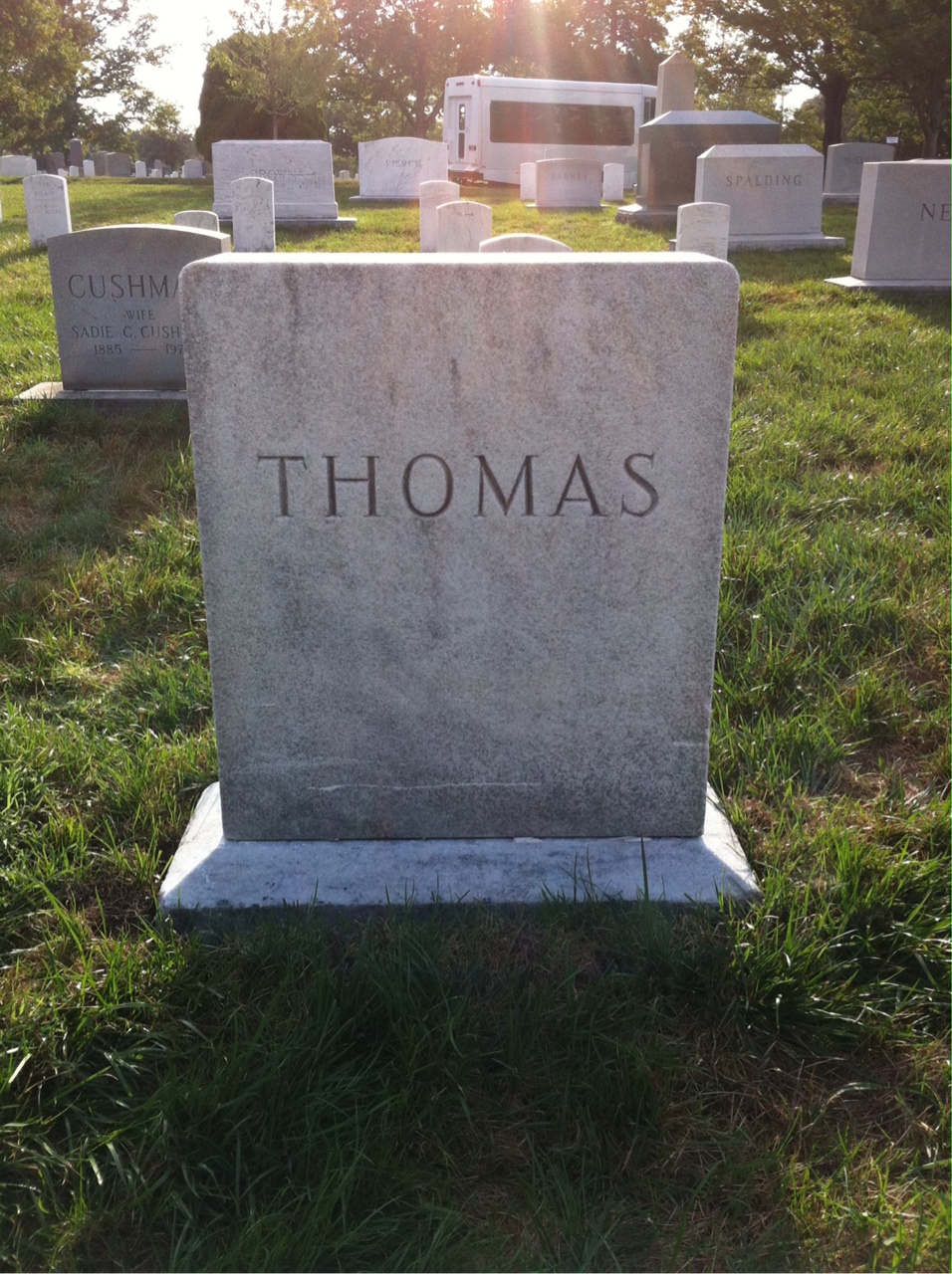 Back of headstone — Woodlief Thomas