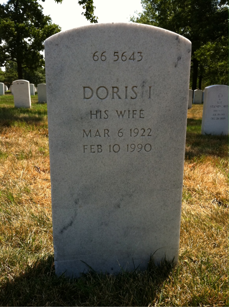 Back of headstone — Robert A Eckert