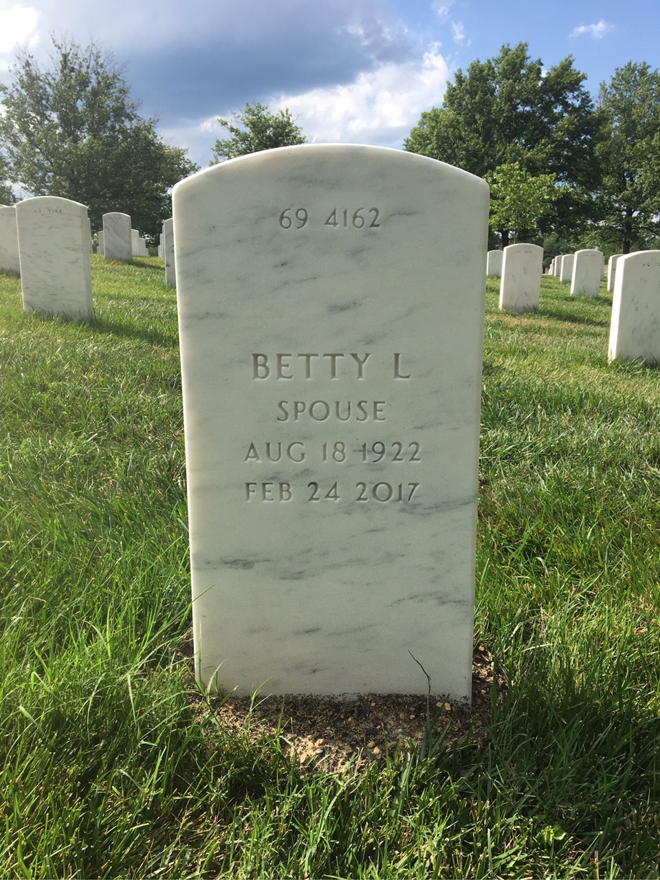 Back of headstone — Harold Cain