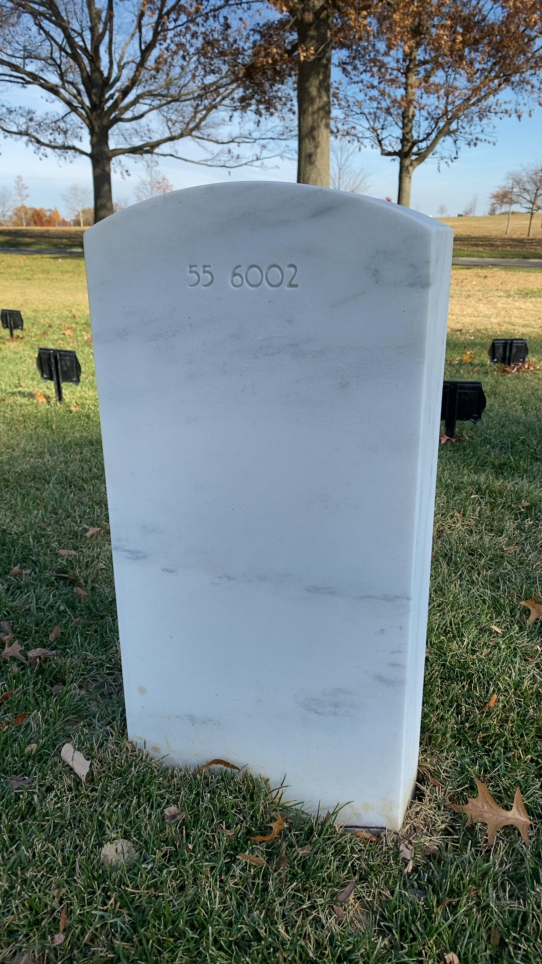 Back of headstone — Mark Gerald Detwiler