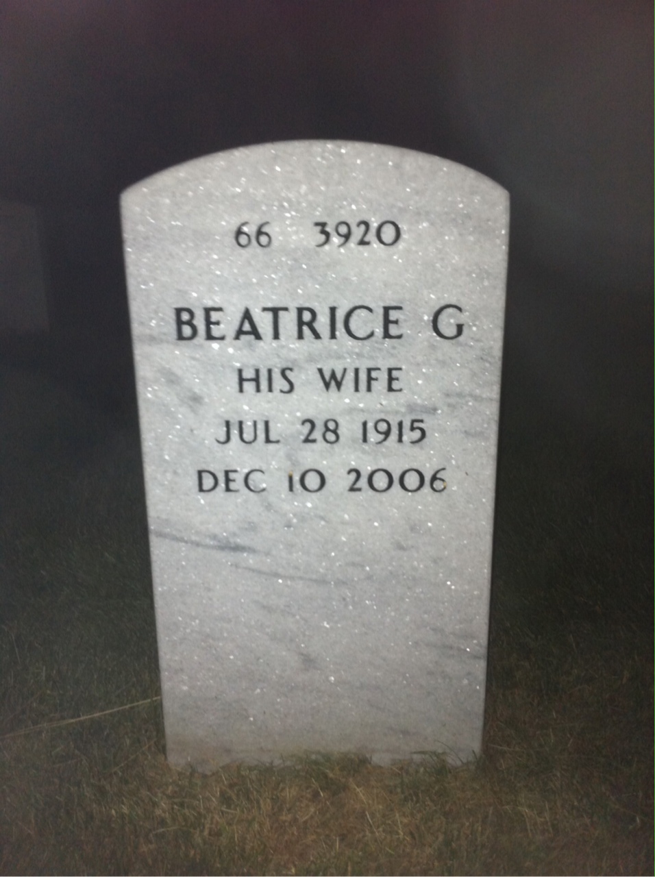 Back of headstone — Morris Olson