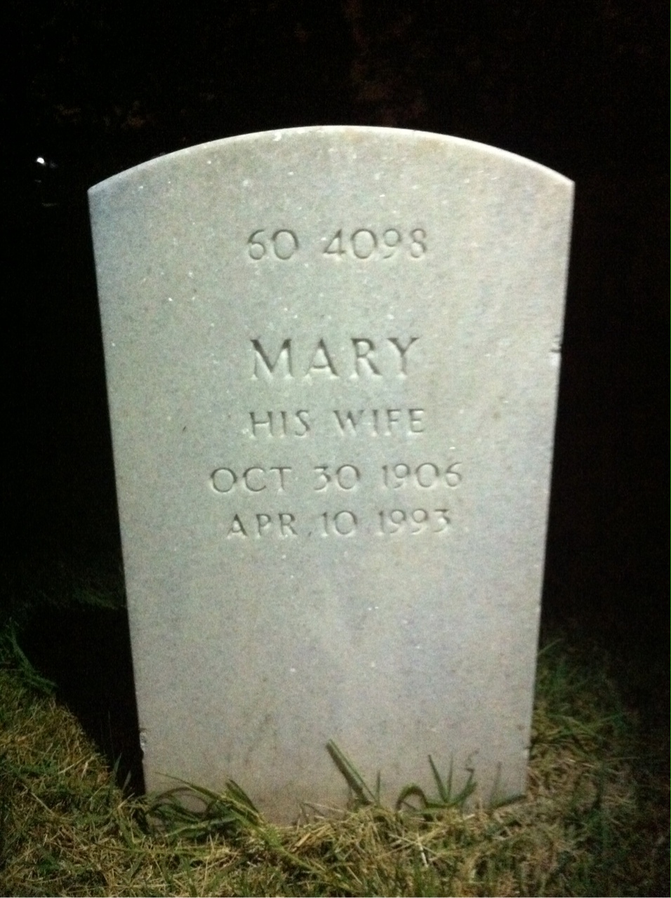 Back of headstone — Winslow H Randolph