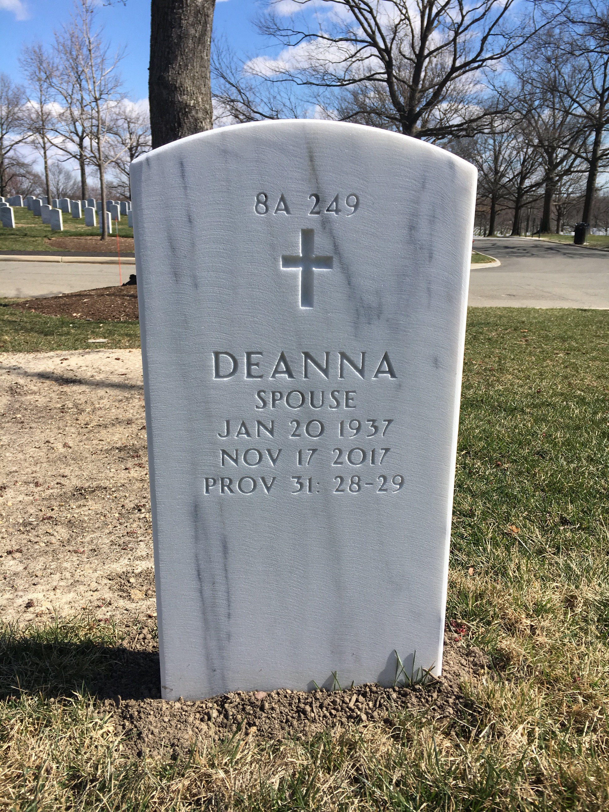 Back of headstone — Marion Baker