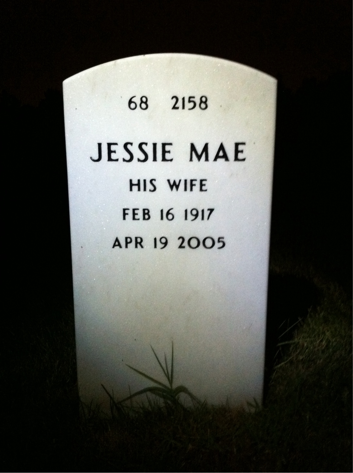 Back of headstone — Ralph Shaver