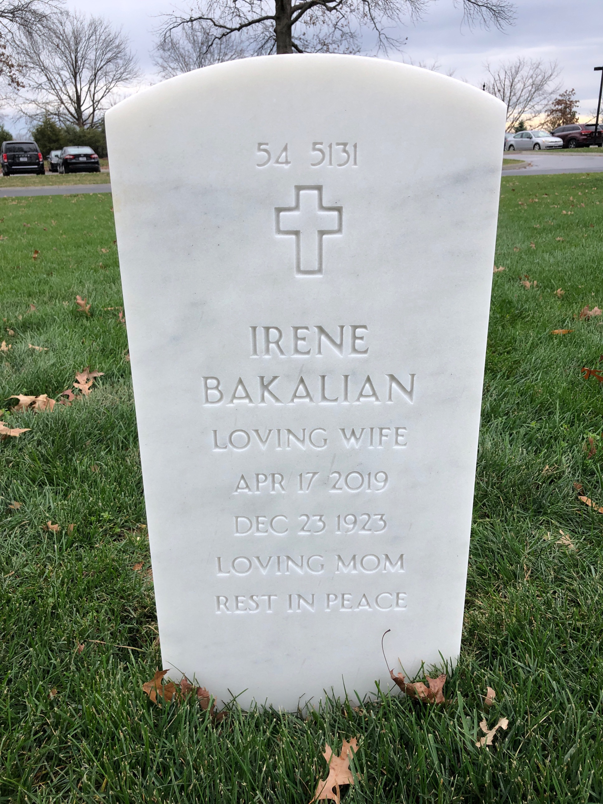 Back of headstone — Aram Bakalian