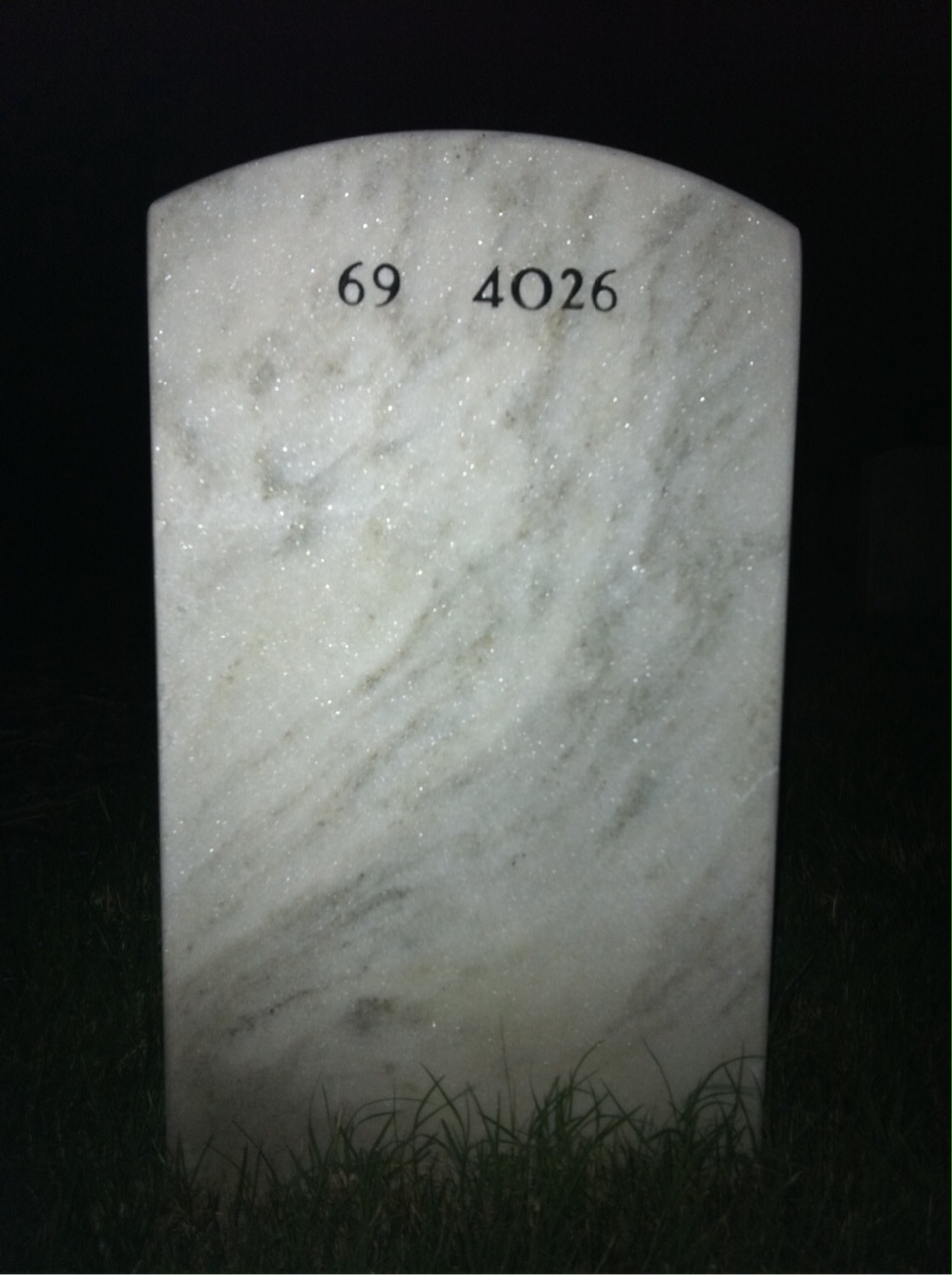 Back of headstone — Thomas W Finn