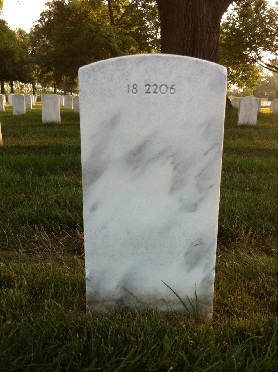 Back of headstone — John Cummings