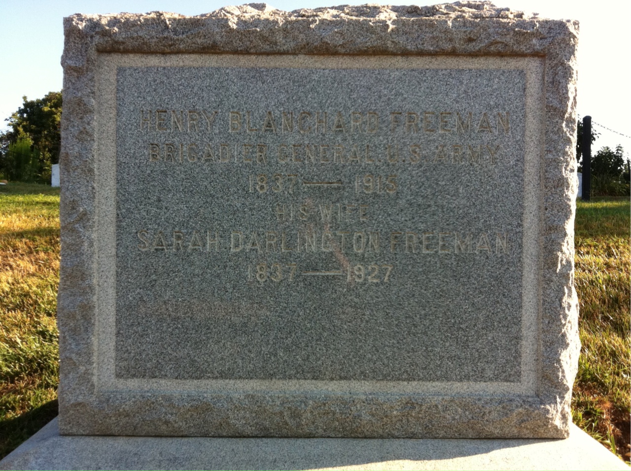 Headstone of Henry B. Freeman