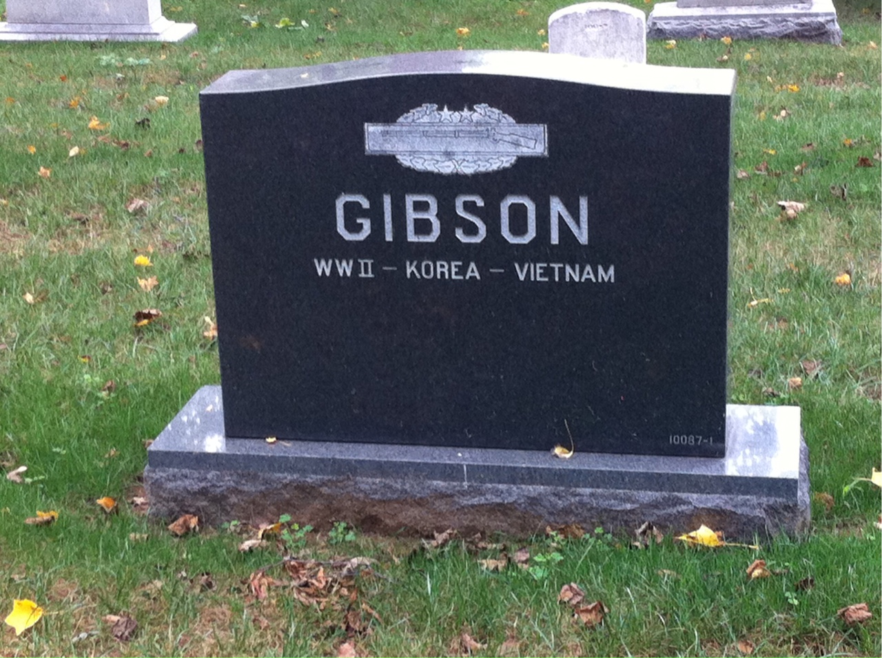 Back of headstone — James Gibson