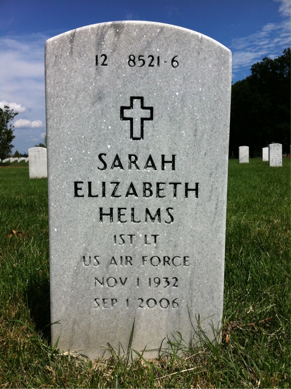 Back of headstone — Jacob Helms
