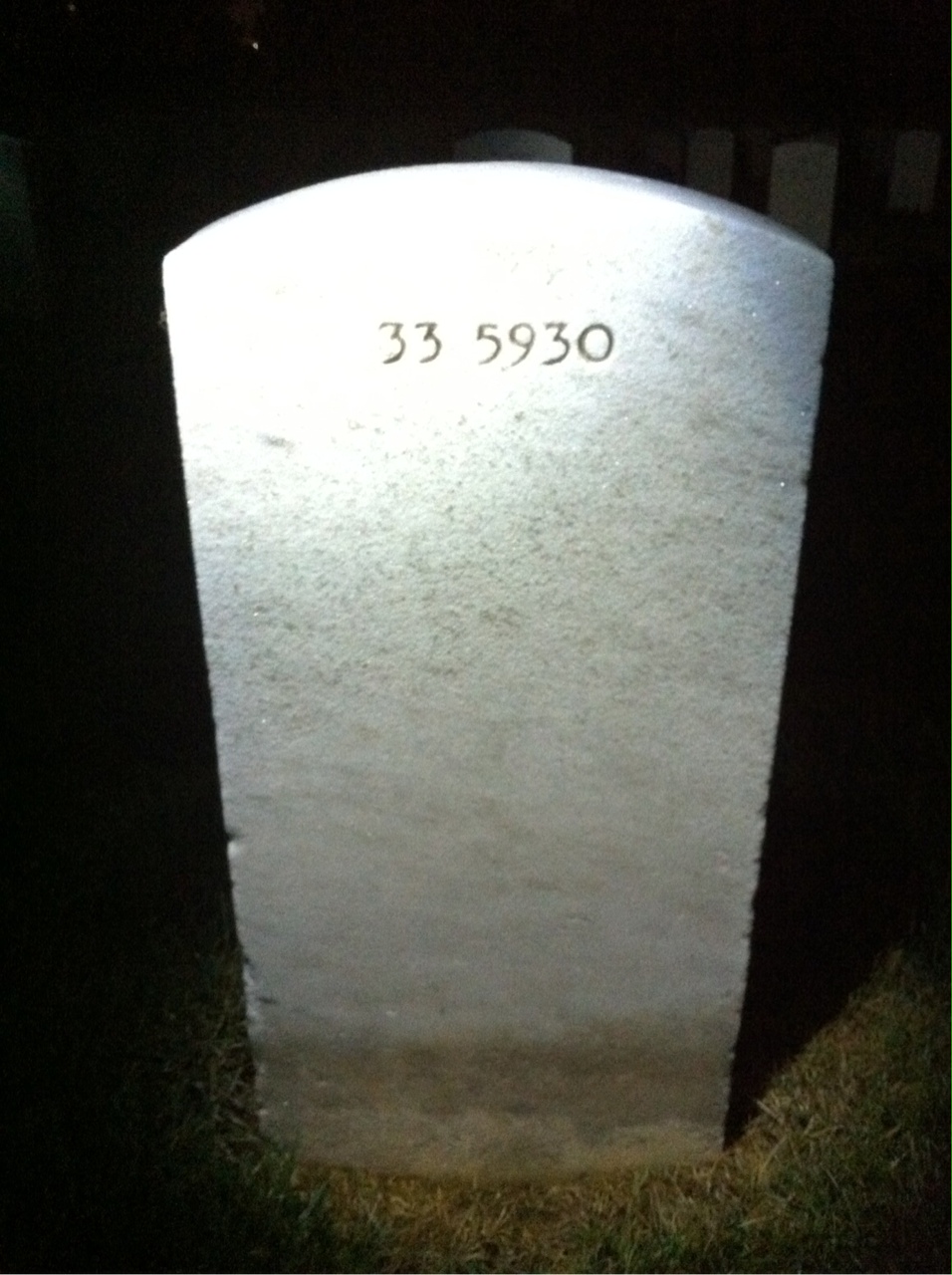 Back of headstone — Morris Amos