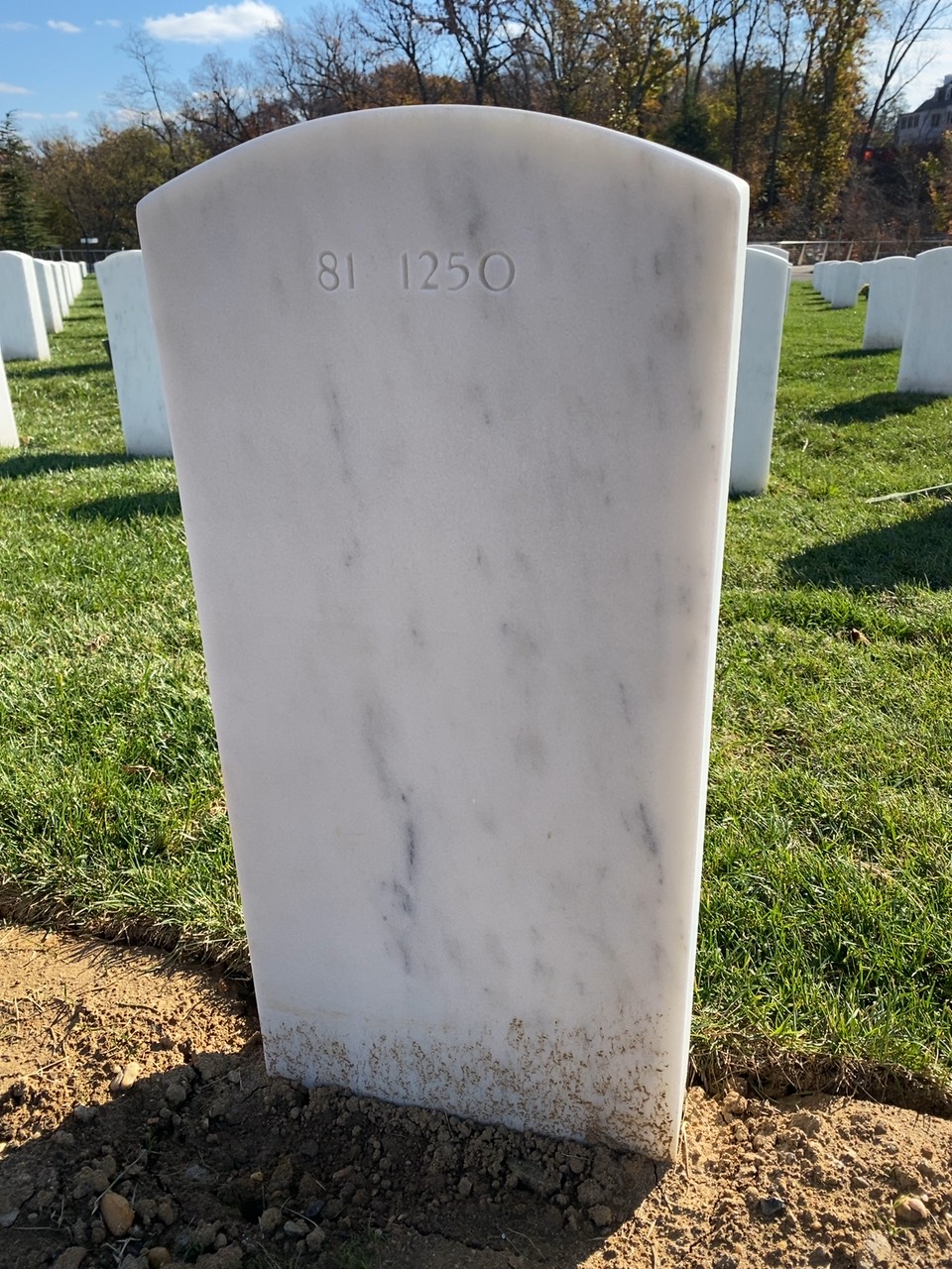 Back of headstone — Robert William Sanders