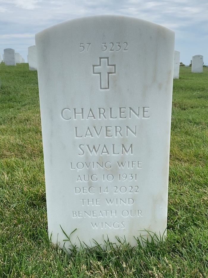 Back of headstone — Thomas Sterling Swalm