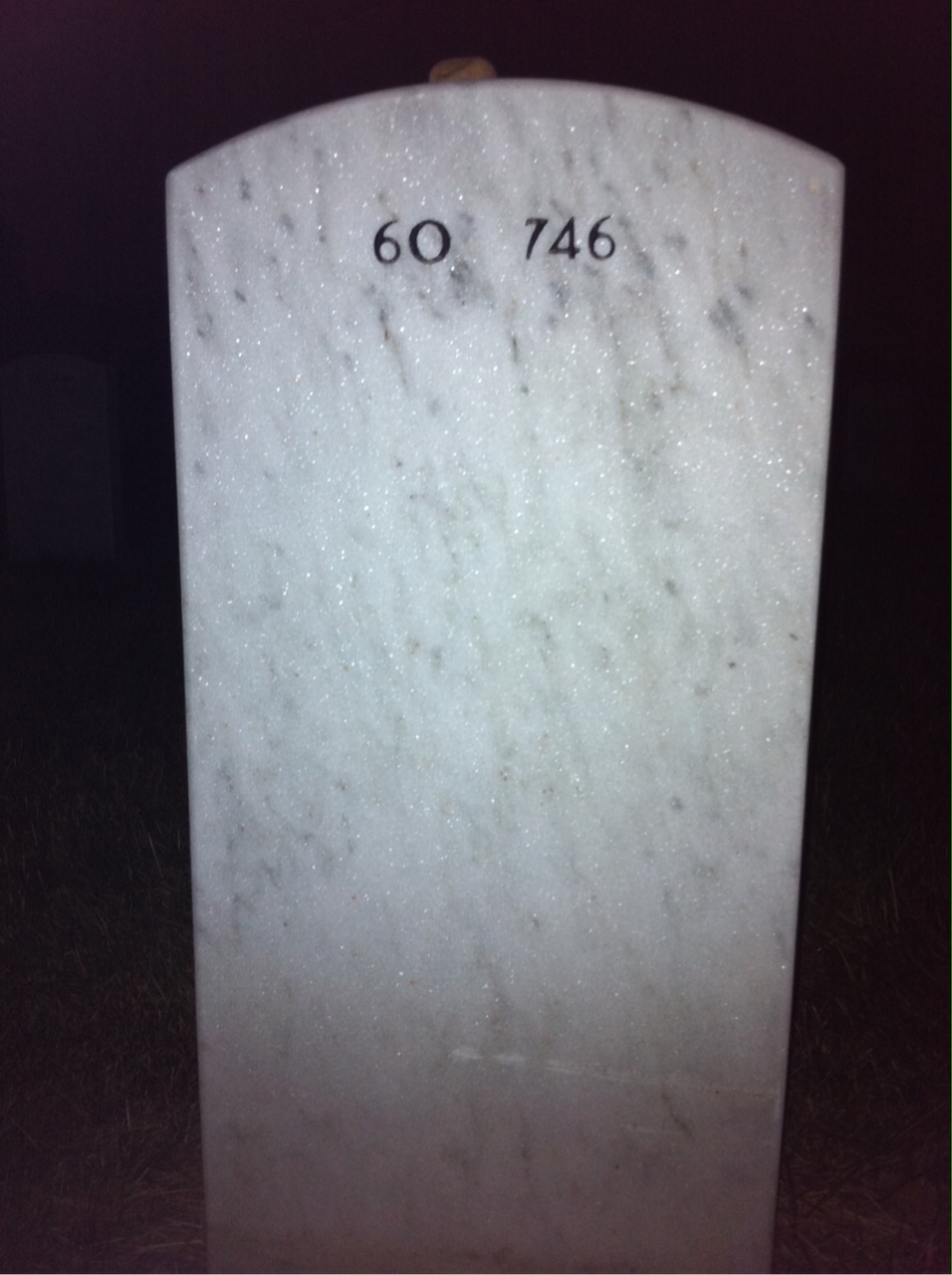 Back of headstone — Maurice Warner