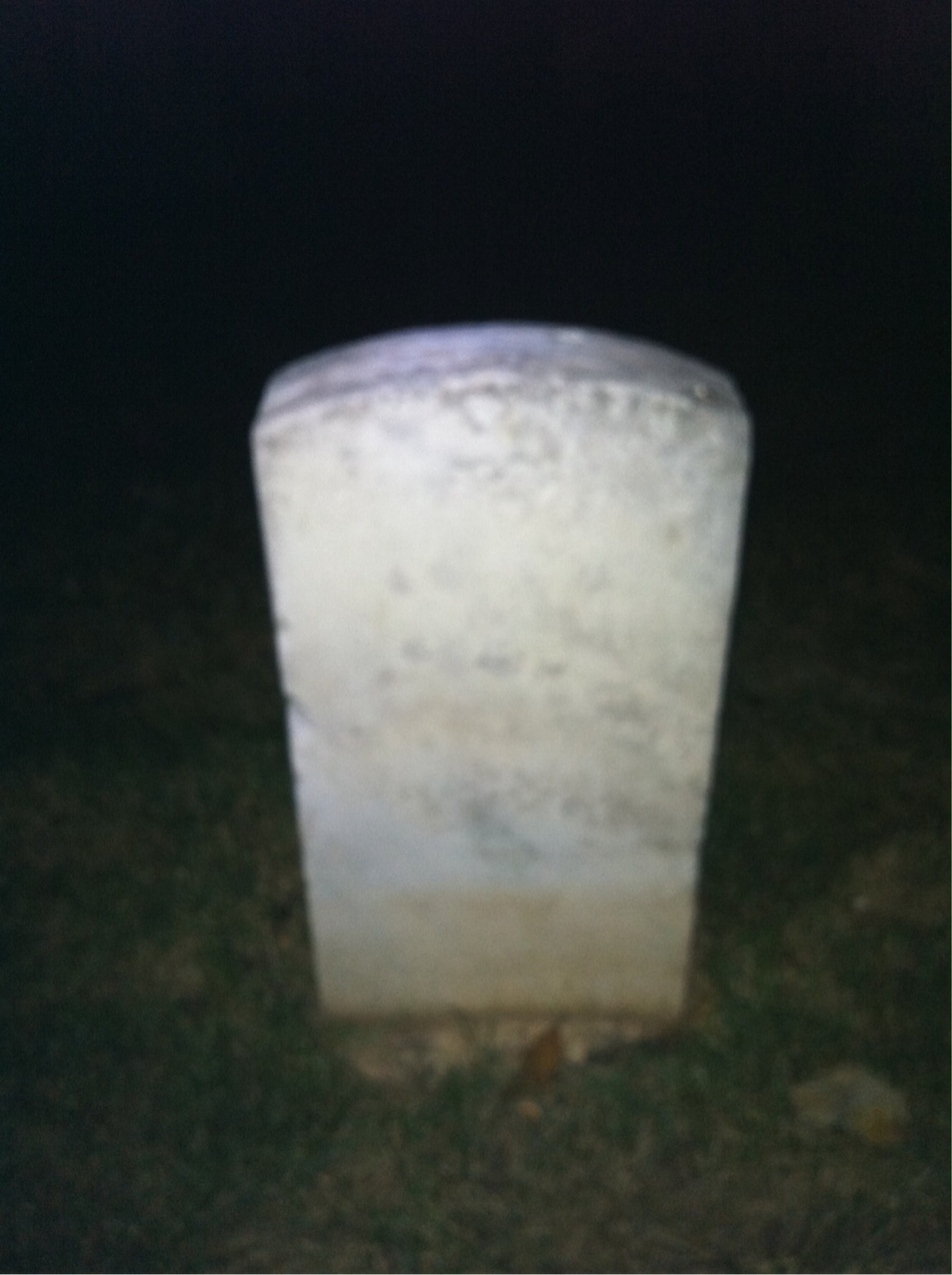 Back of headstone — Reuben Moffat