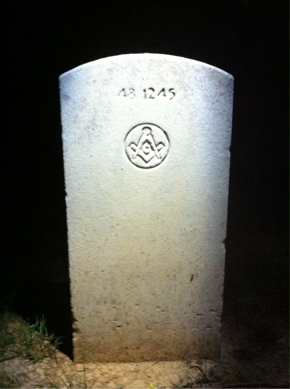 Back of headstone — James Cordell