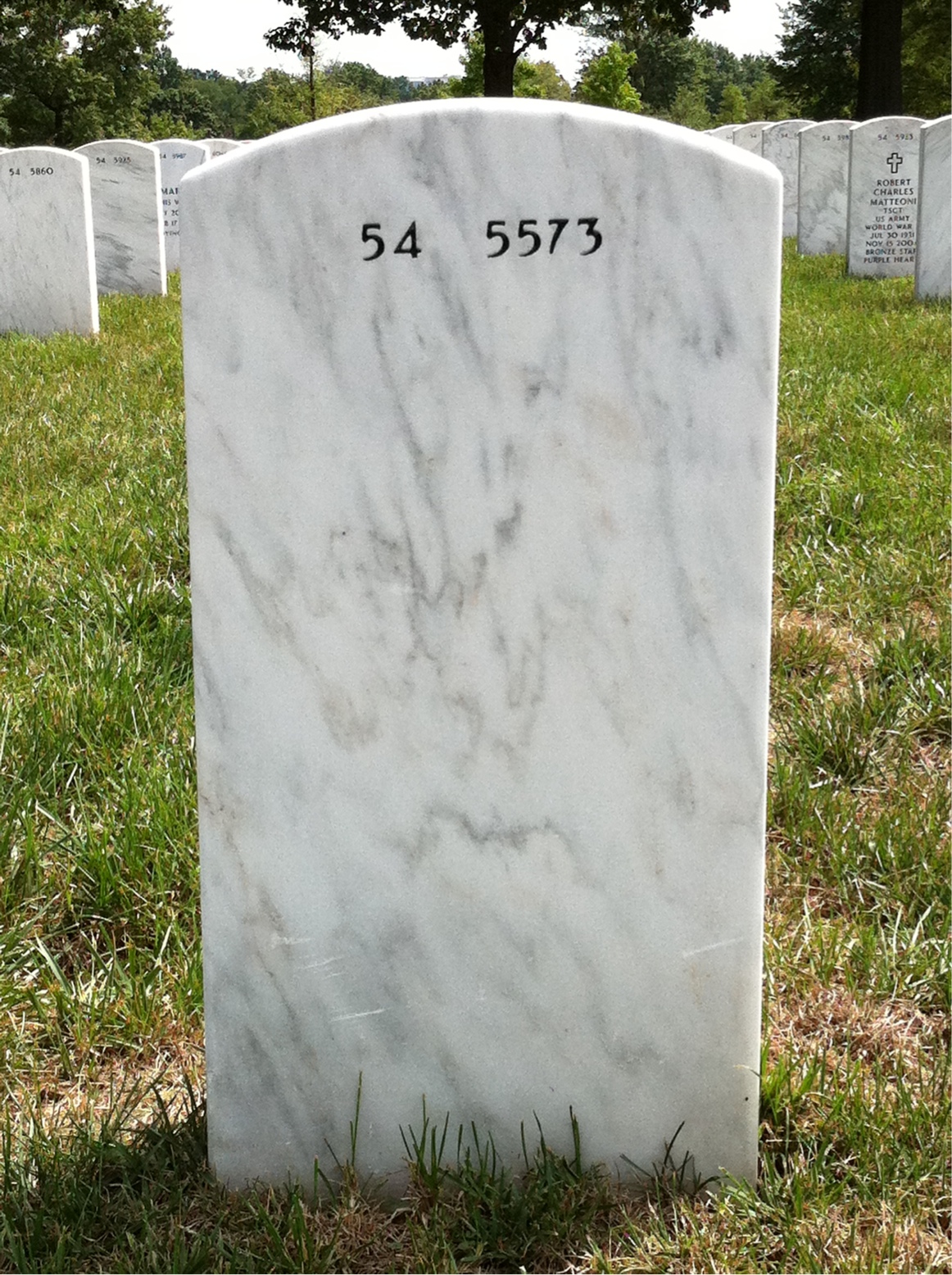 Back of headstone — Doris Parker