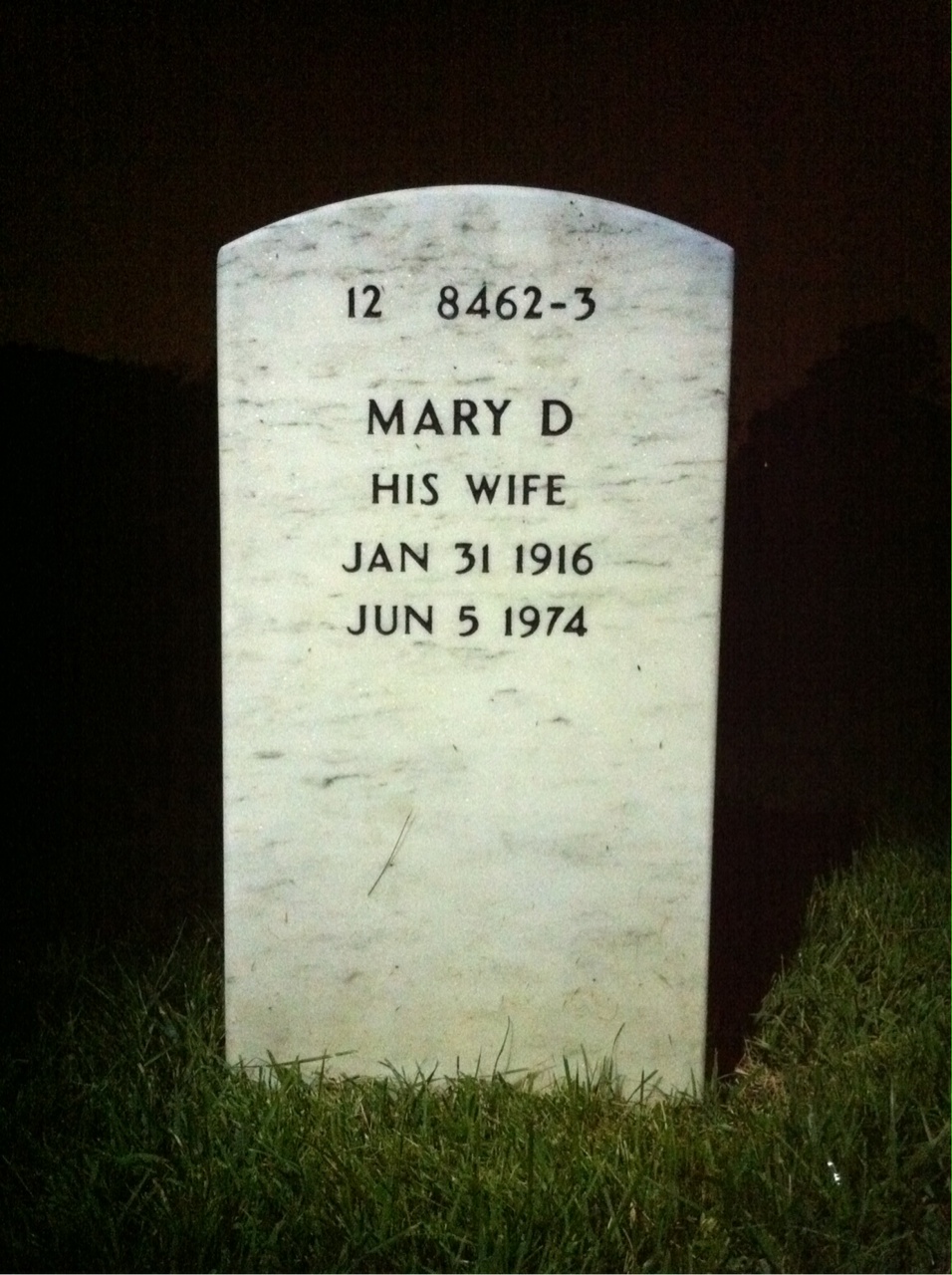 Back of headstone — William Yanovitch