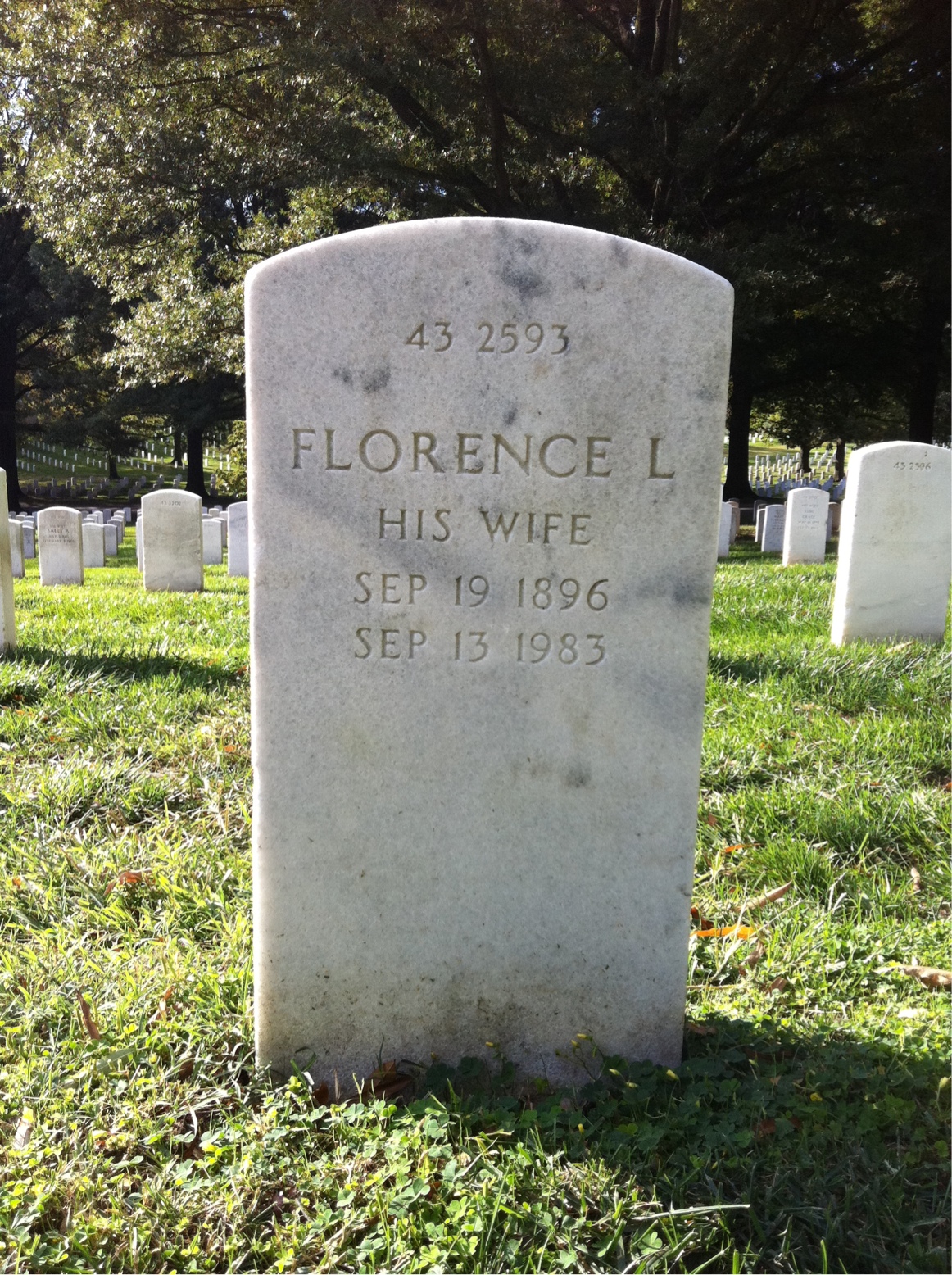 Back of headstone — Joseph Cox