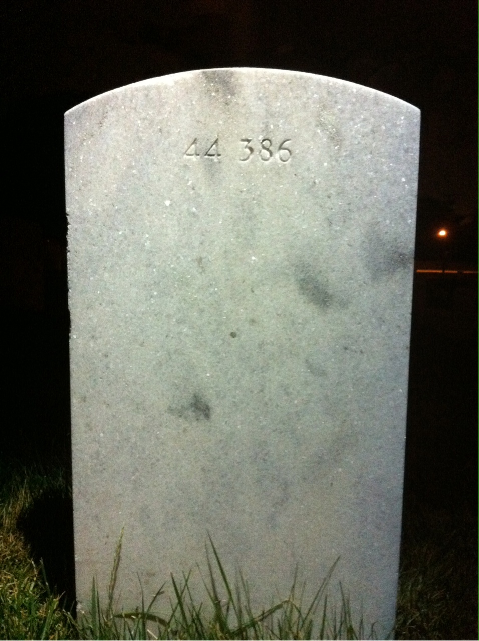 Back of headstone — Olivia Baker