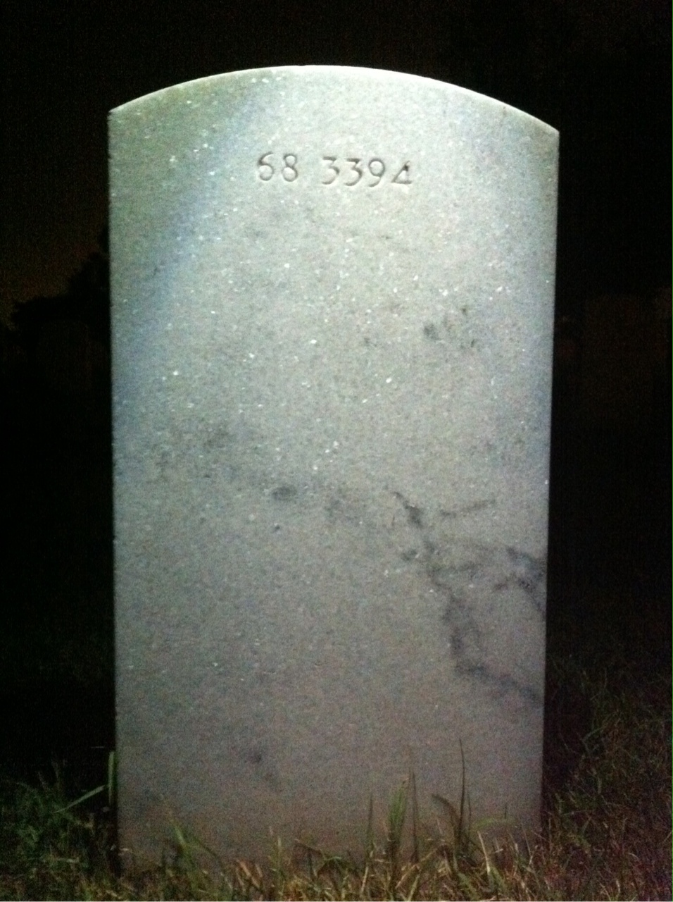 Back of headstone — Benjamin Amick