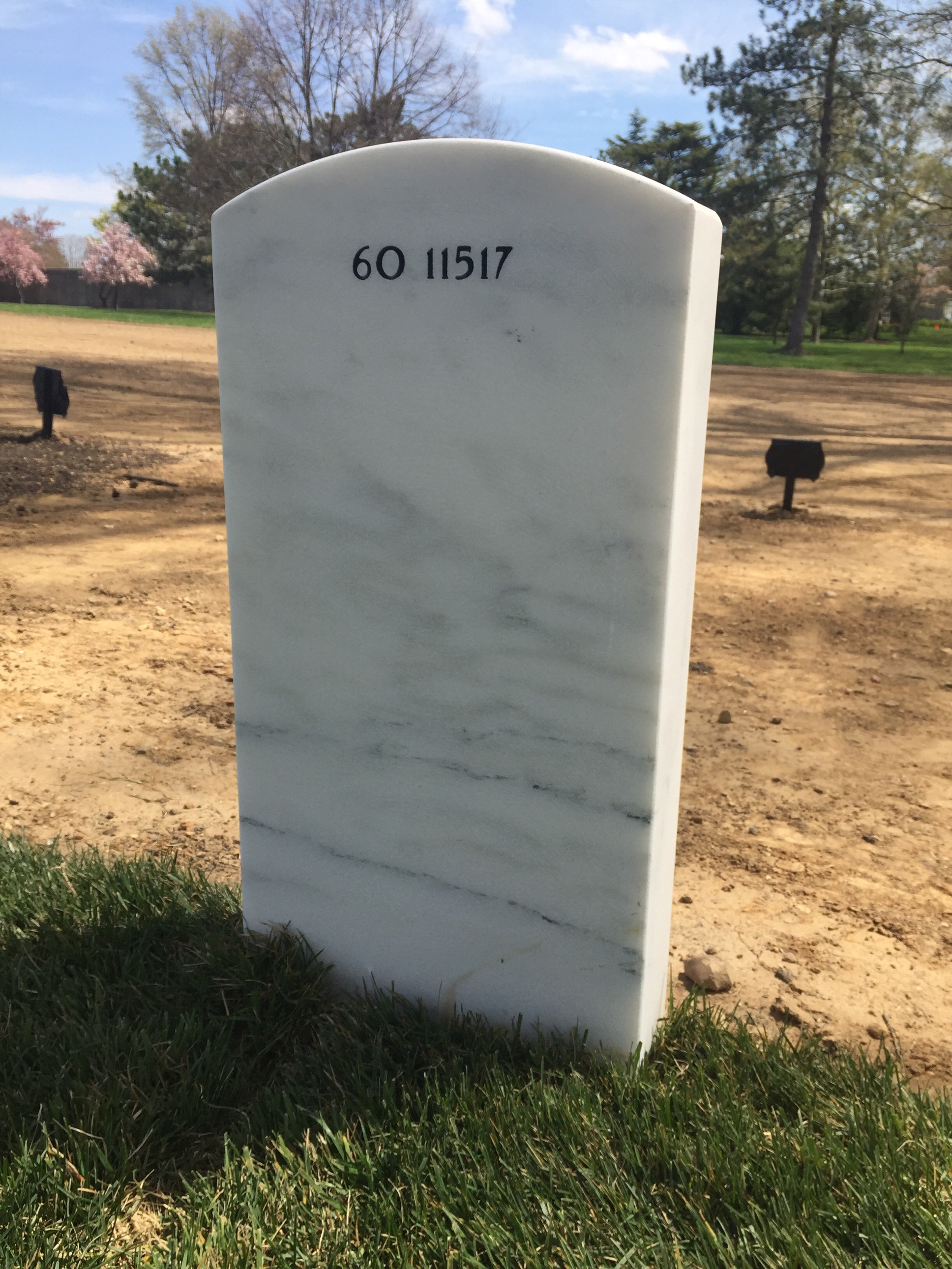 Back of headstone — Michael Anthony Carter