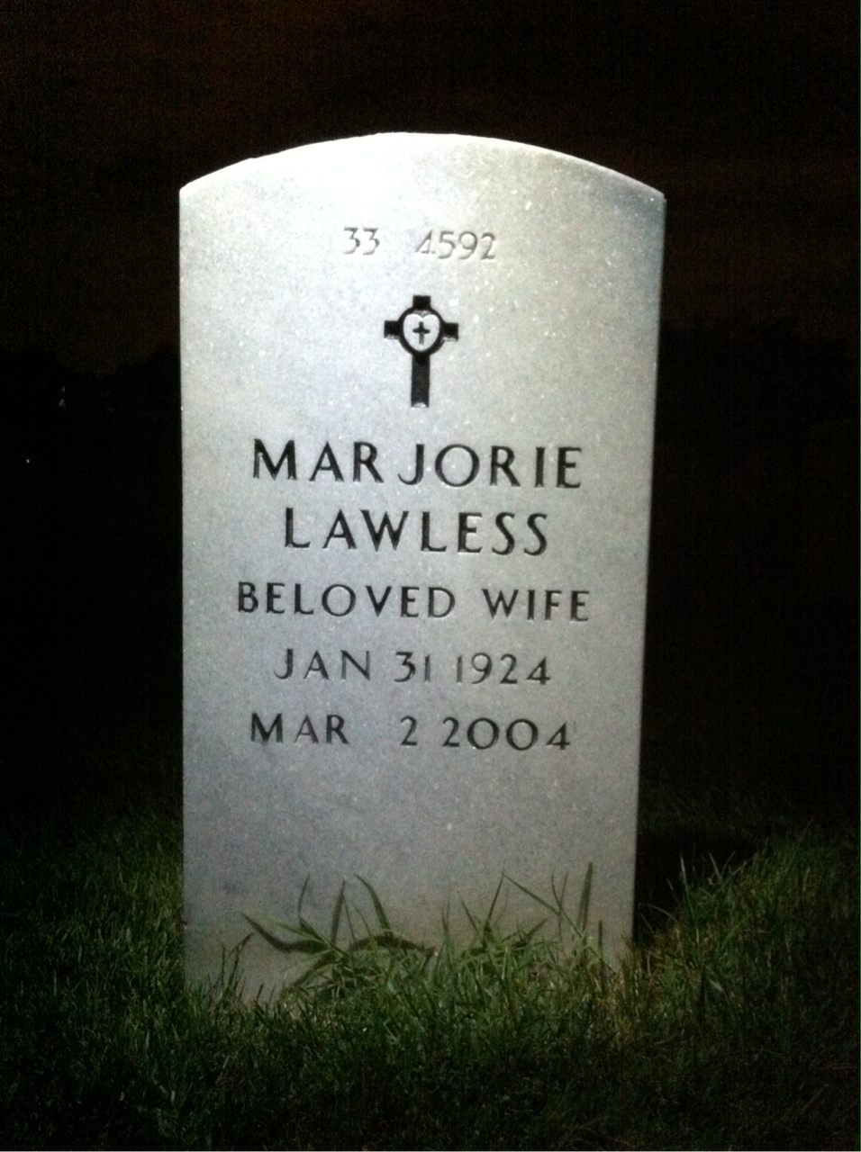 Back of headstone — Arthur Pope