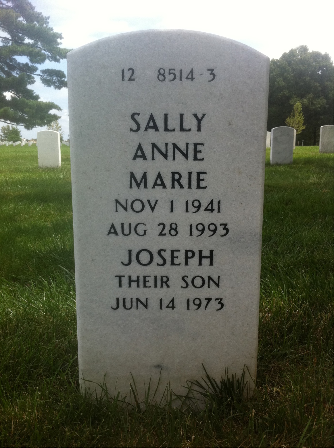 Back of headstone — Jerome Herman