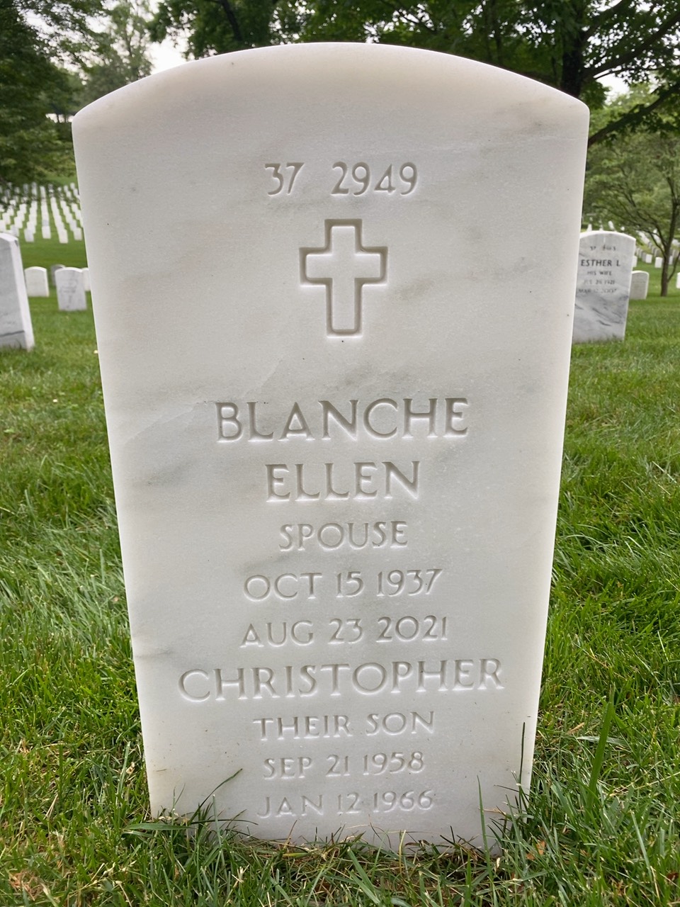Back of headstone — Anthony Stanley Panunto