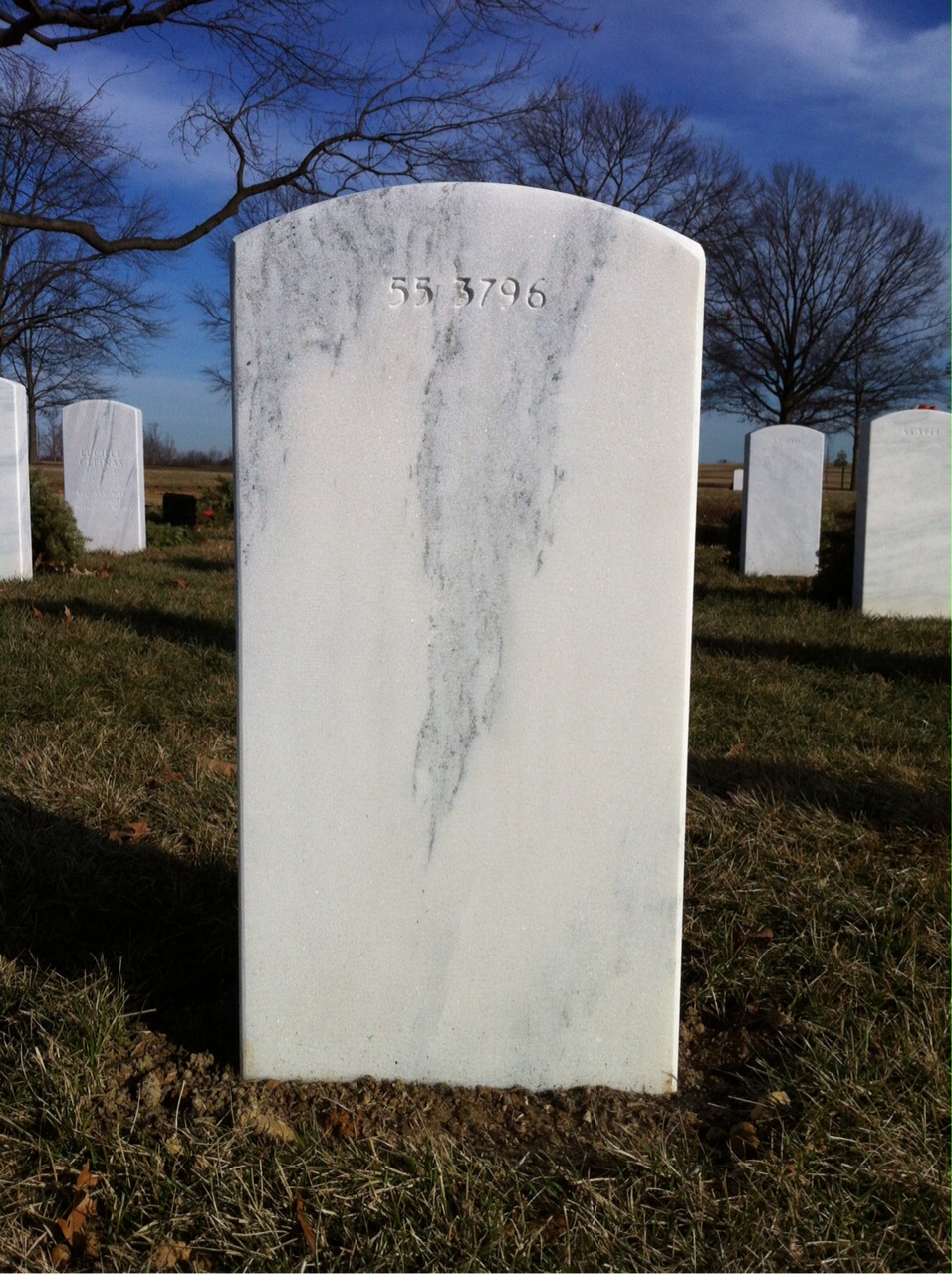 Back of headstone — John Cummings