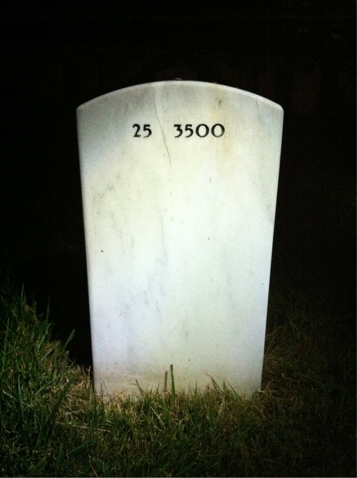 Back of headstone — William Cornelius