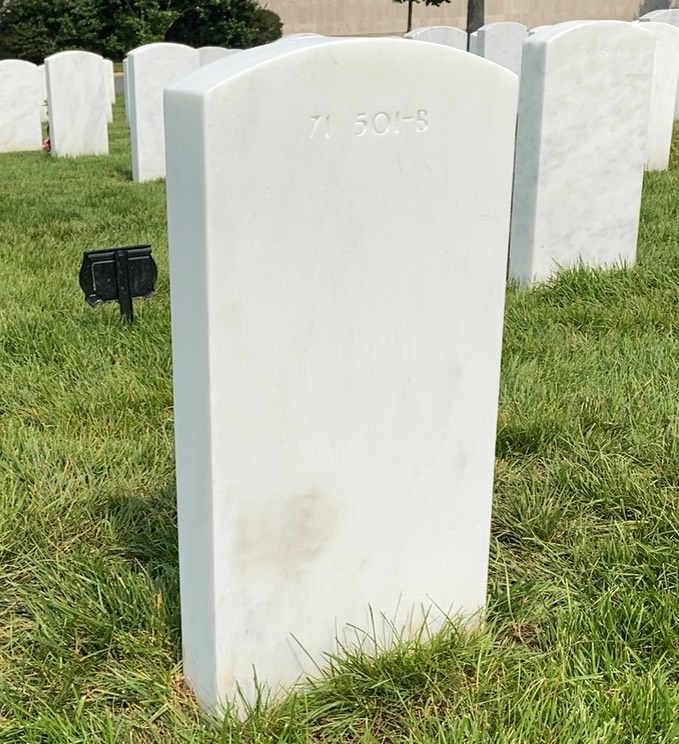 Back of headstone — Wayne G Terry