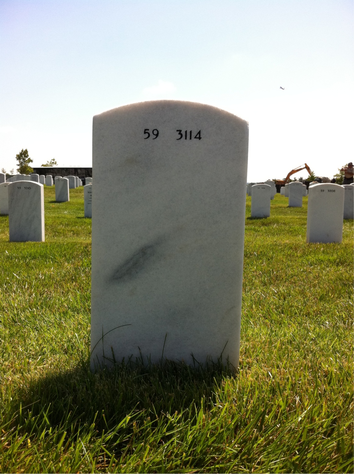Back of headstone — Maurice Johnson