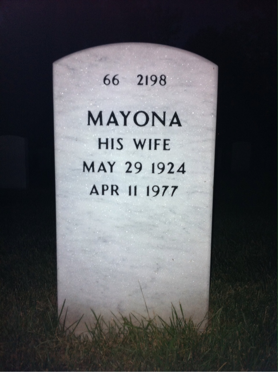 Back of headstone — George Grinder