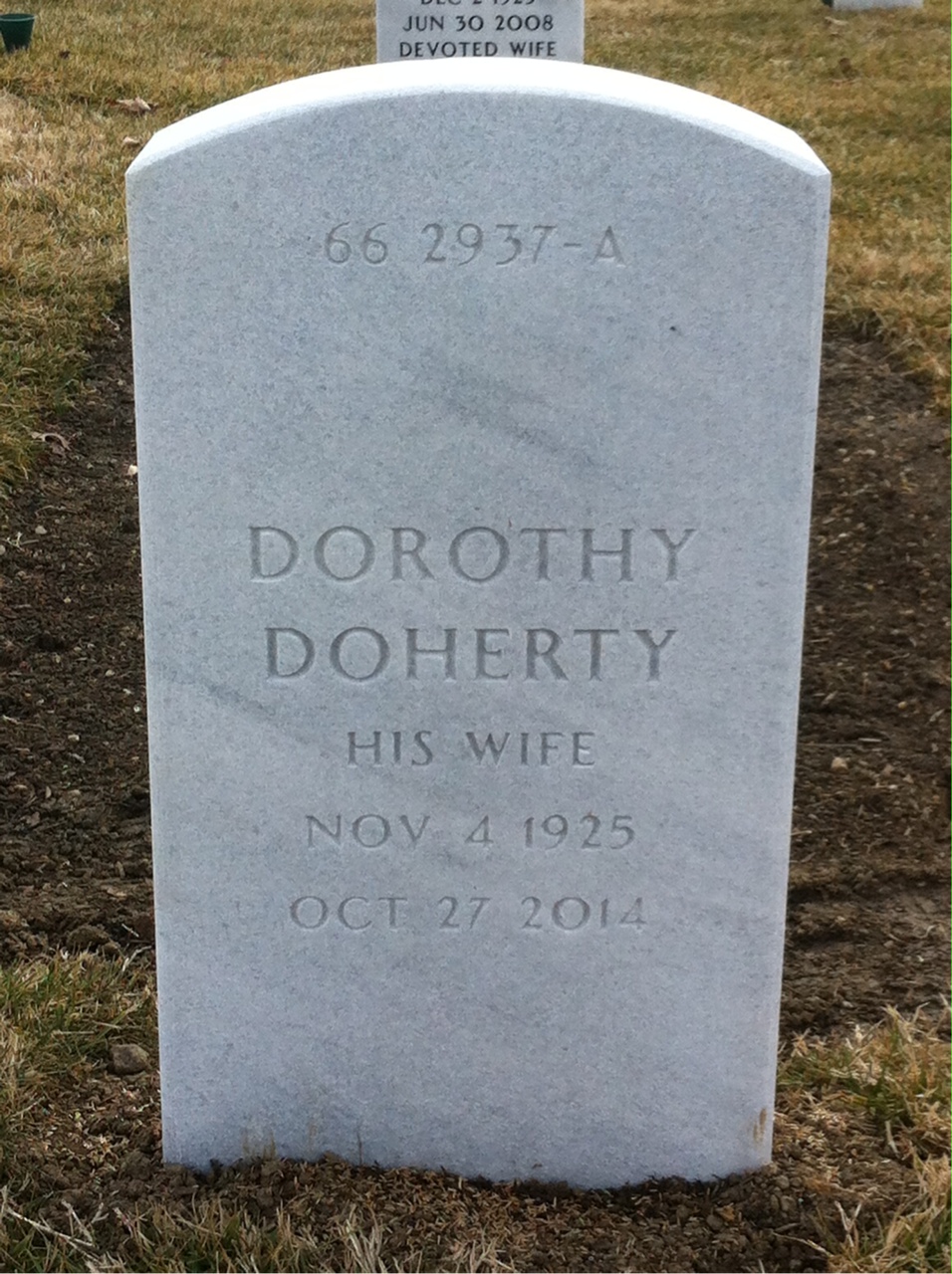 Back of headstone — George Holden