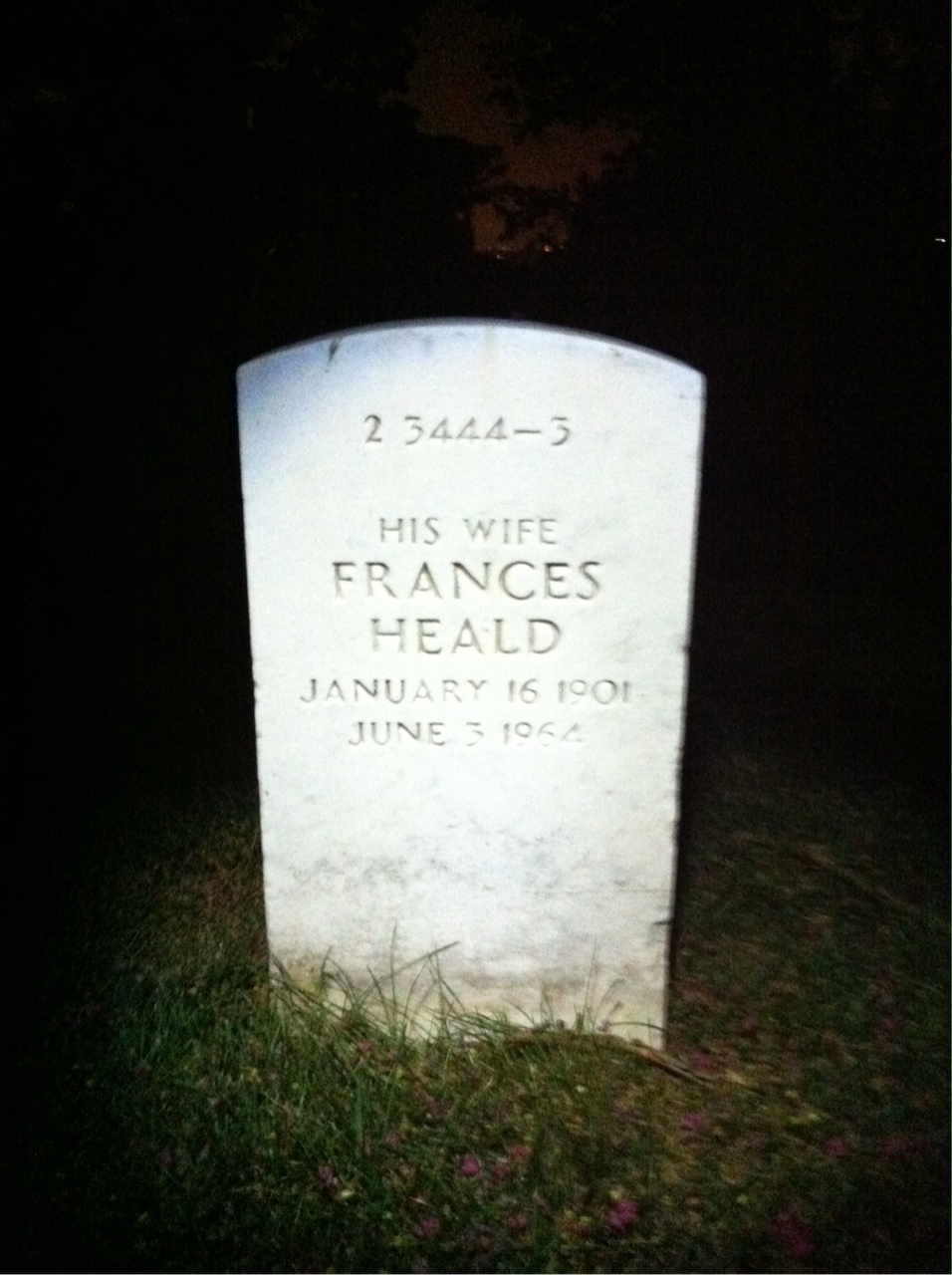 Back of headstone — William Miller