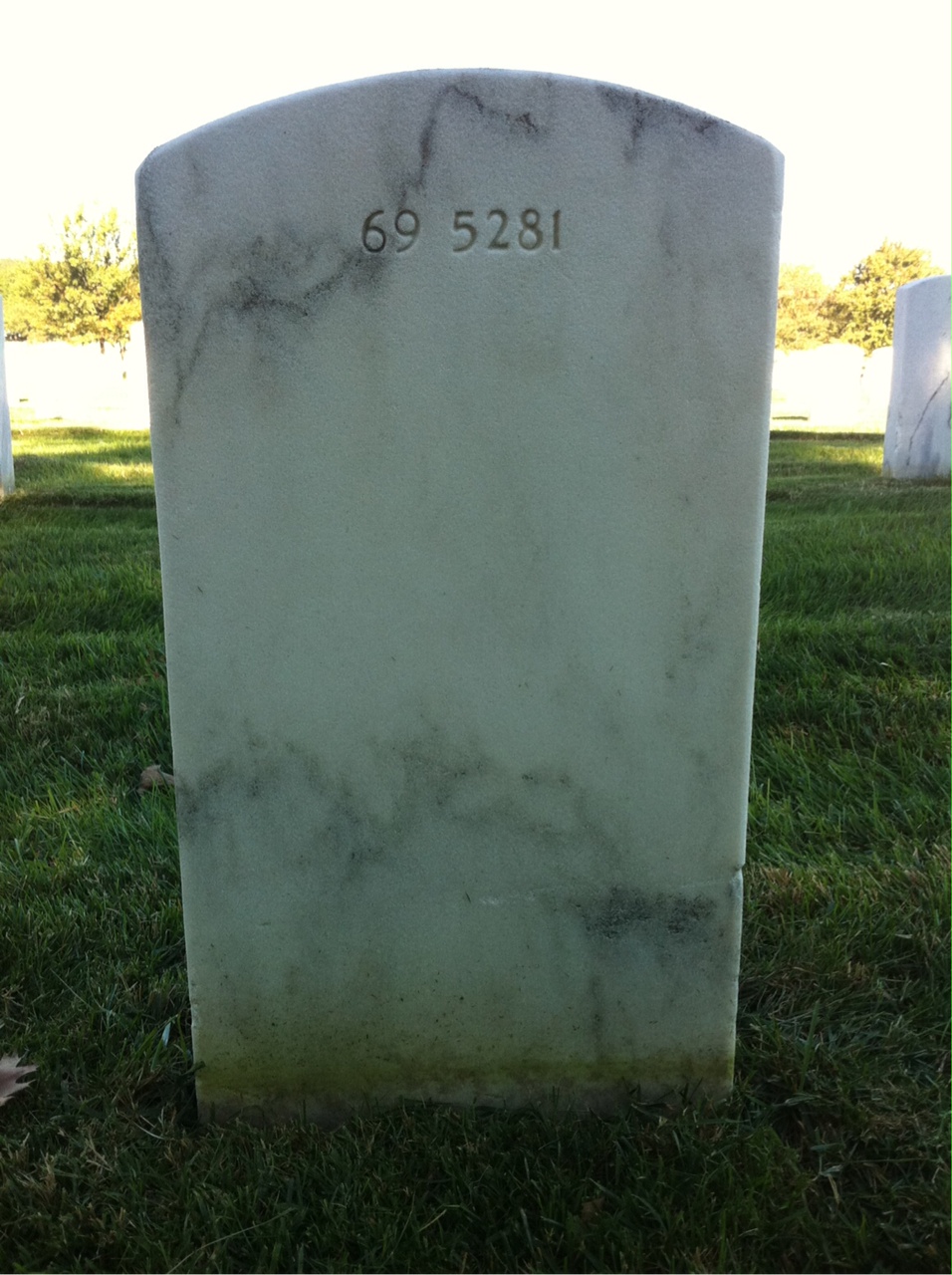 Back of headstone — Theodore Euson