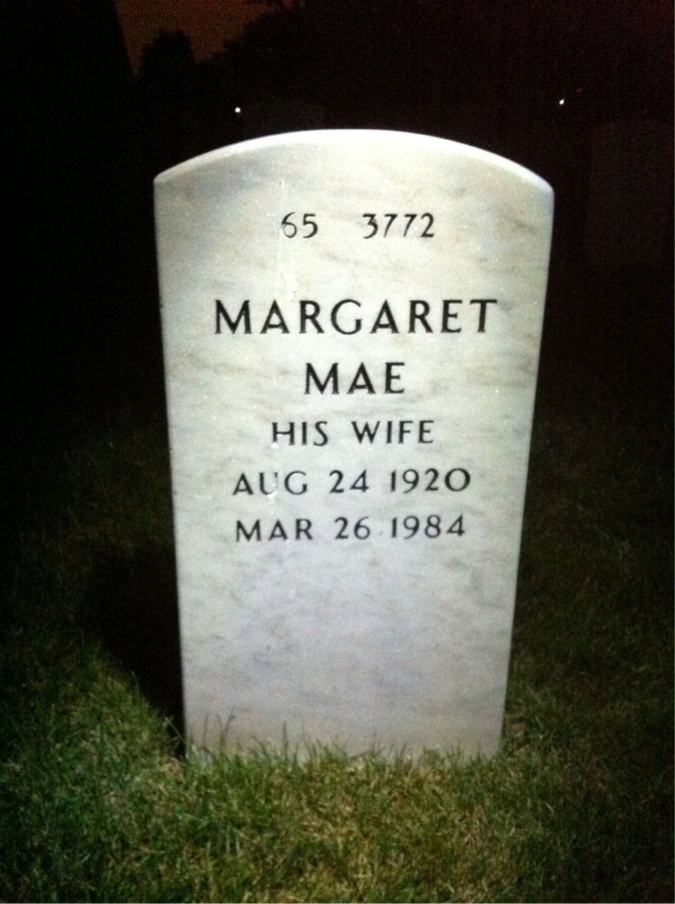 Back of headstone — Scruggs Colvin