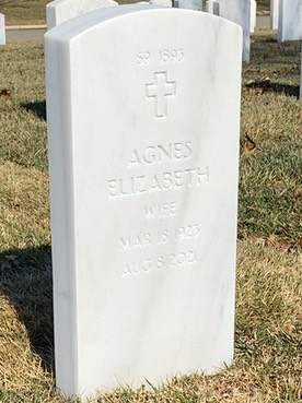 Back of headstone — Agnes Madigan