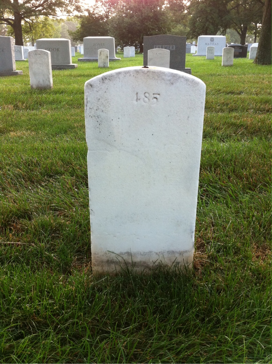Back of headstone — William Middleton
