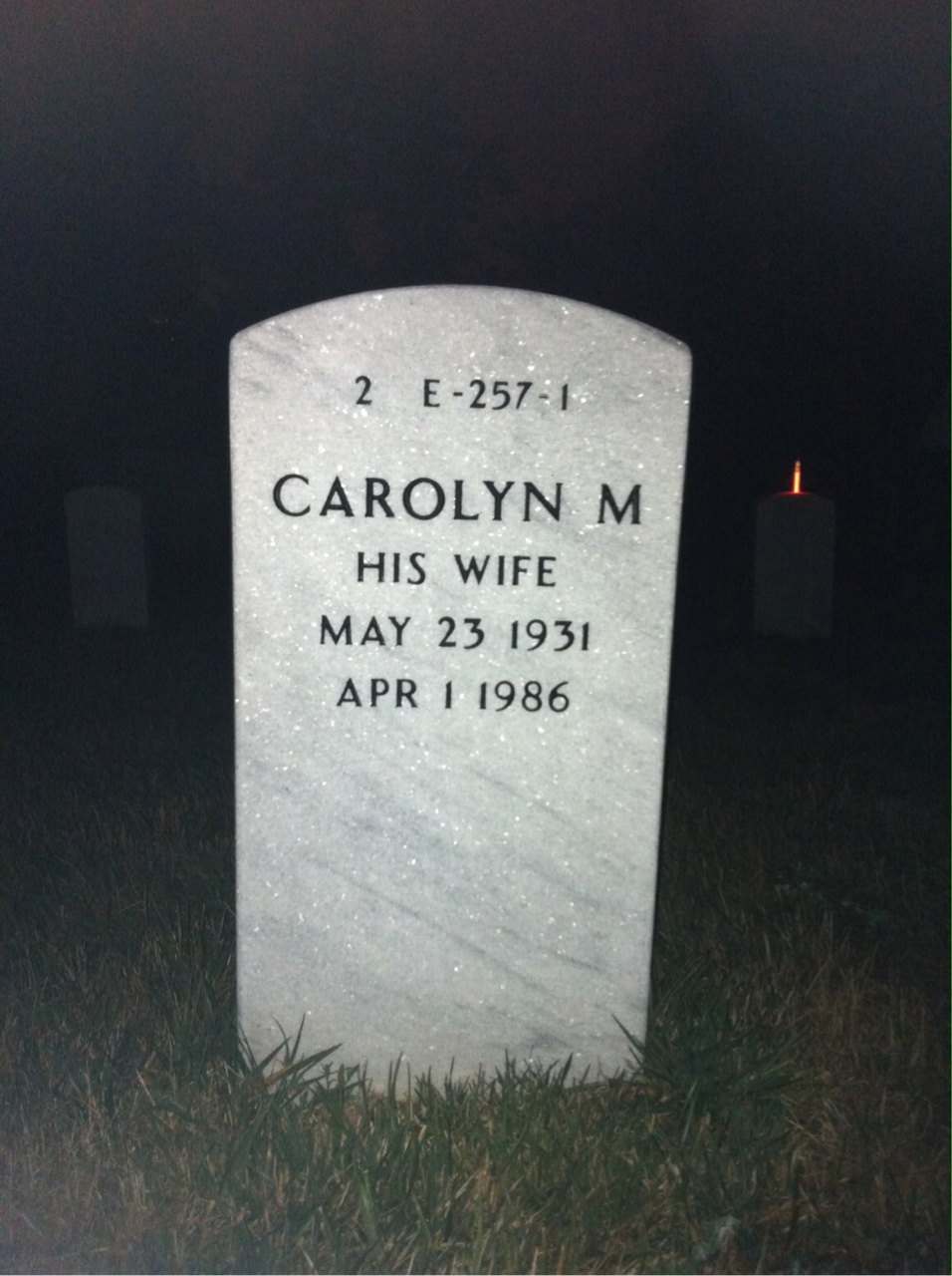 Back of headstone — John Keenon