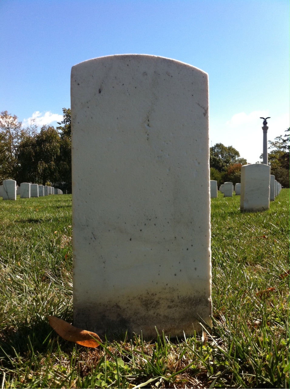 Back of headstone — John Allen