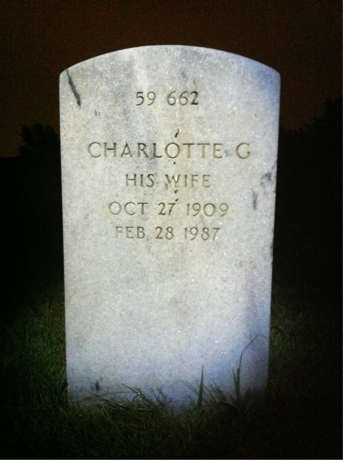 Back of headstone — Charles Archambeault