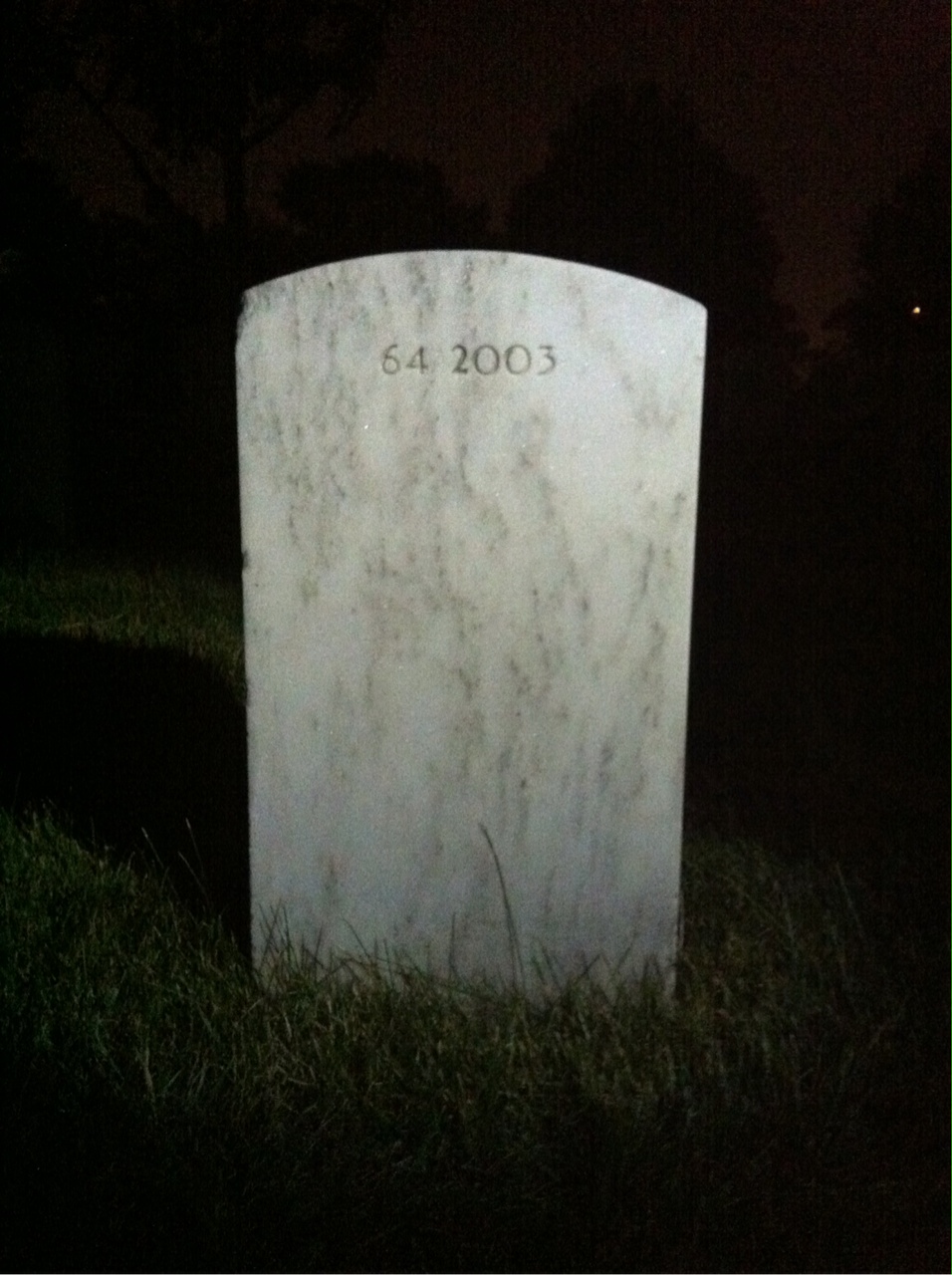 Back of headstone — Tyrone Chris Elem
