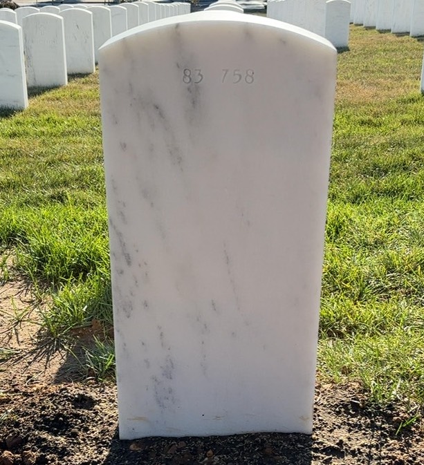 Back of headstone — David Anderson