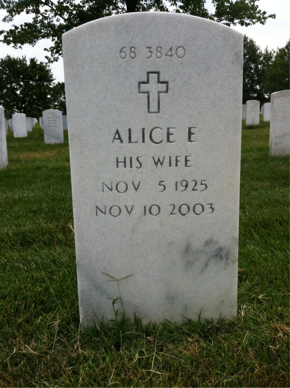 Back of headstone — Robert Ross
