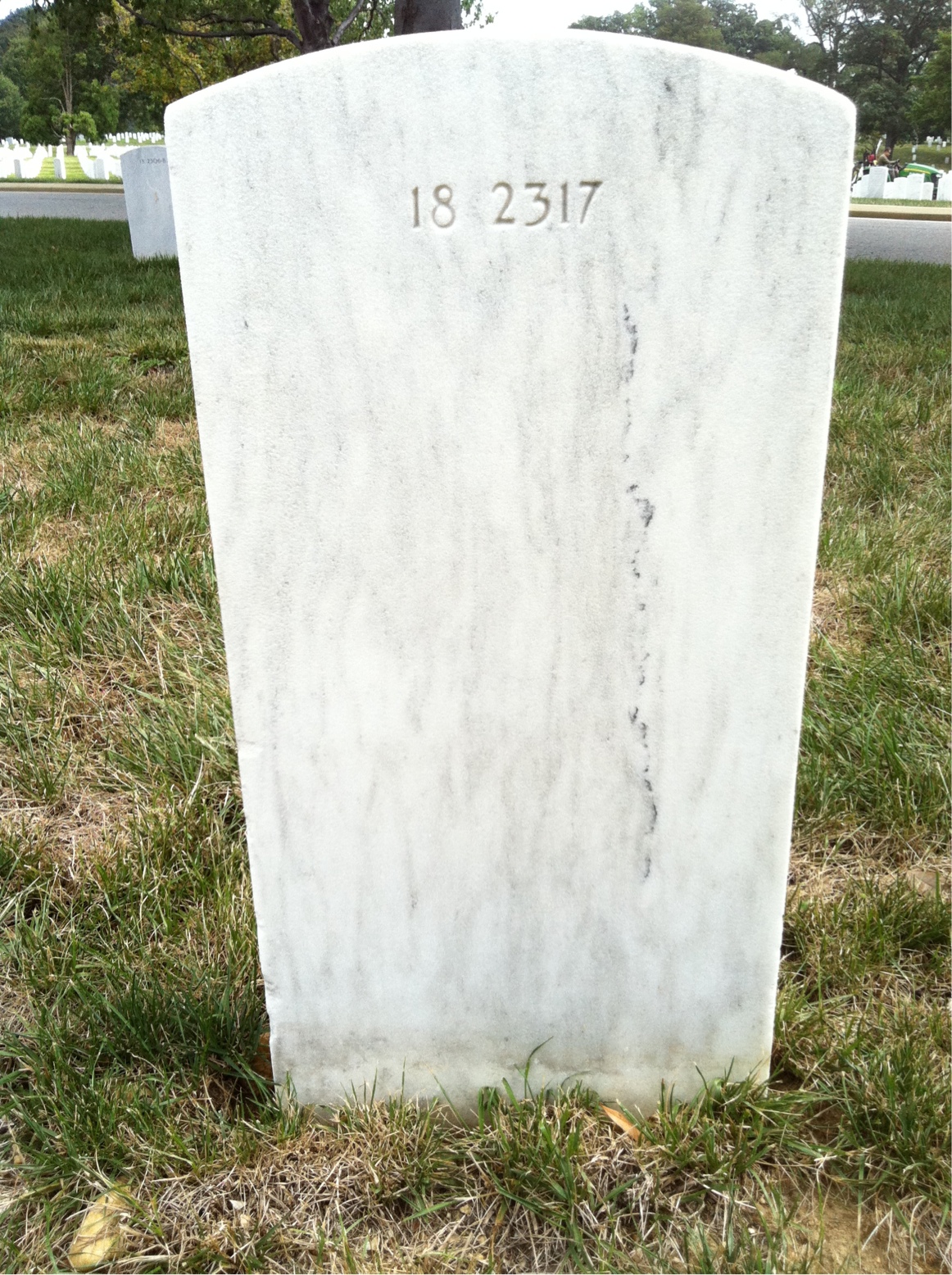 Back of headstone — Ernest Anderson