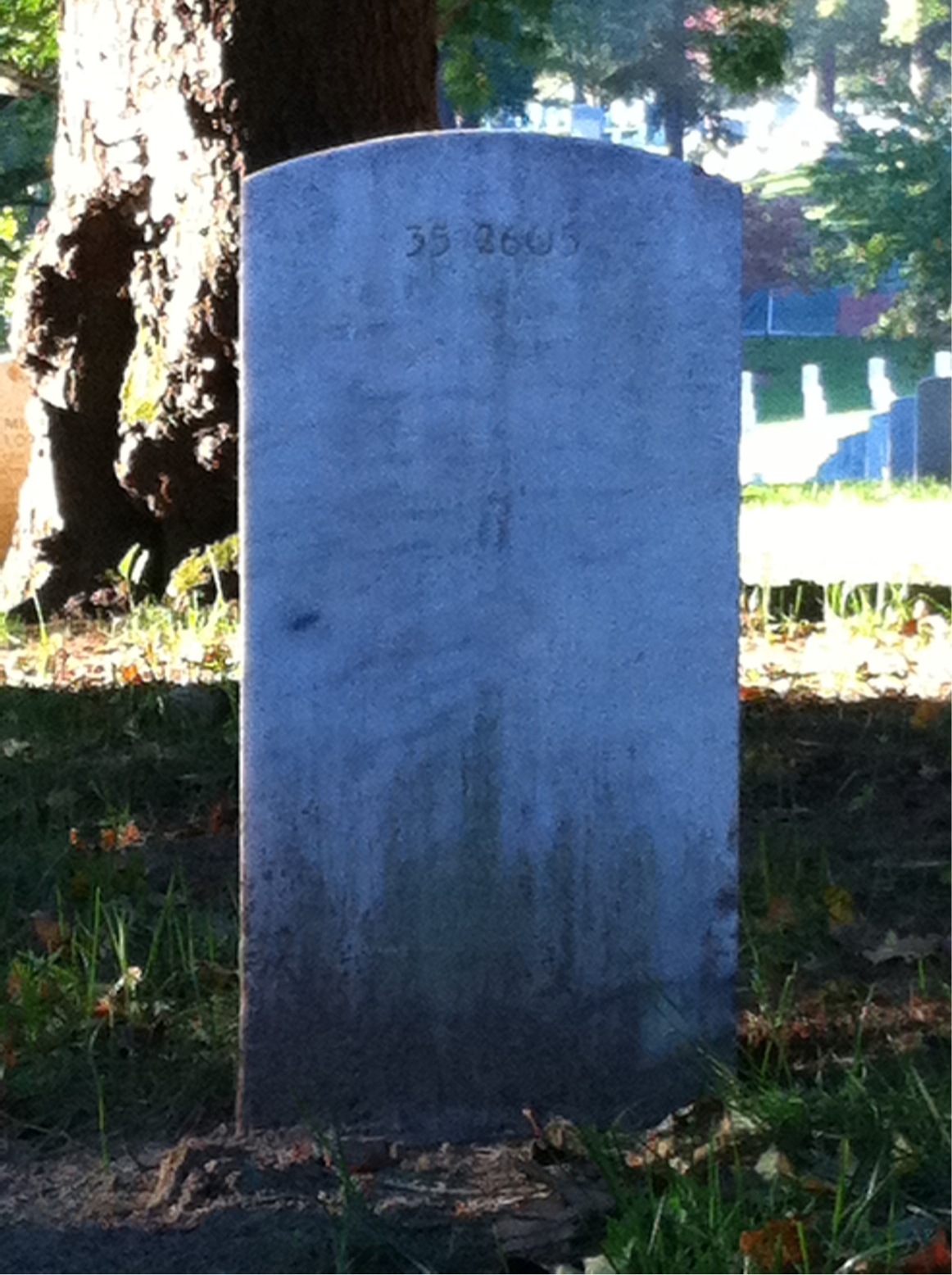 Back of headstone — Robert Baldwin