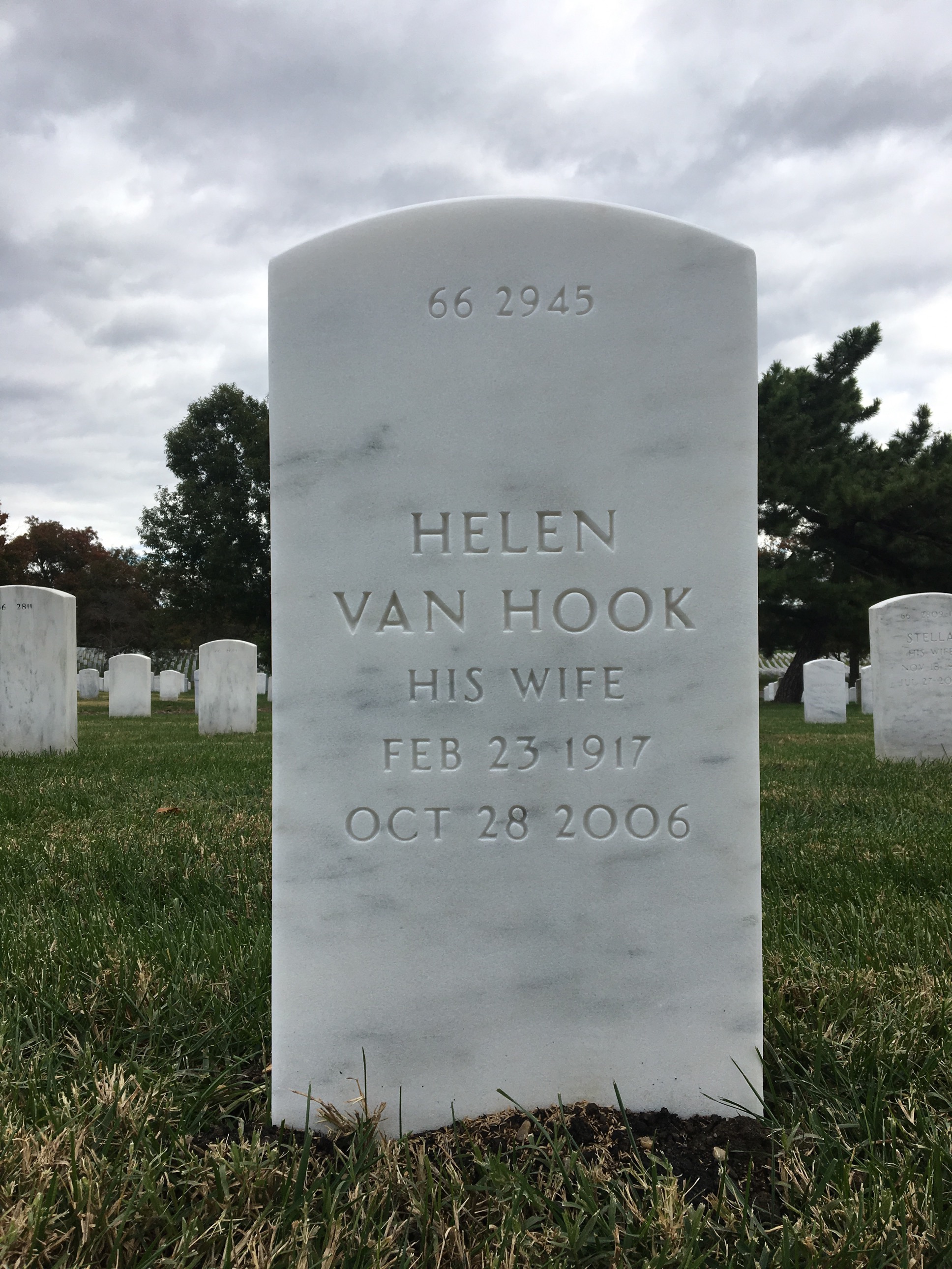 Back of headstone — Hugh Howard