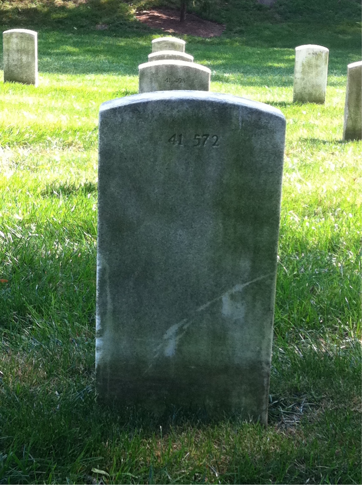 Back of headstone — Irving Adams